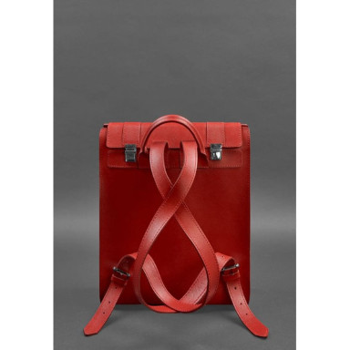 Women's red leather backpack Blackwood