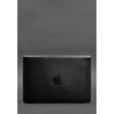 Кожаный чехол-конверт на магнитах для MacBook 13 Черный