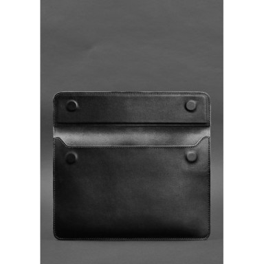 Кожаный чехол-конверт на магнитах для MacBook 13 Черный