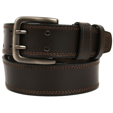 Mens leather belt Limary lim-28-115 with two tongues