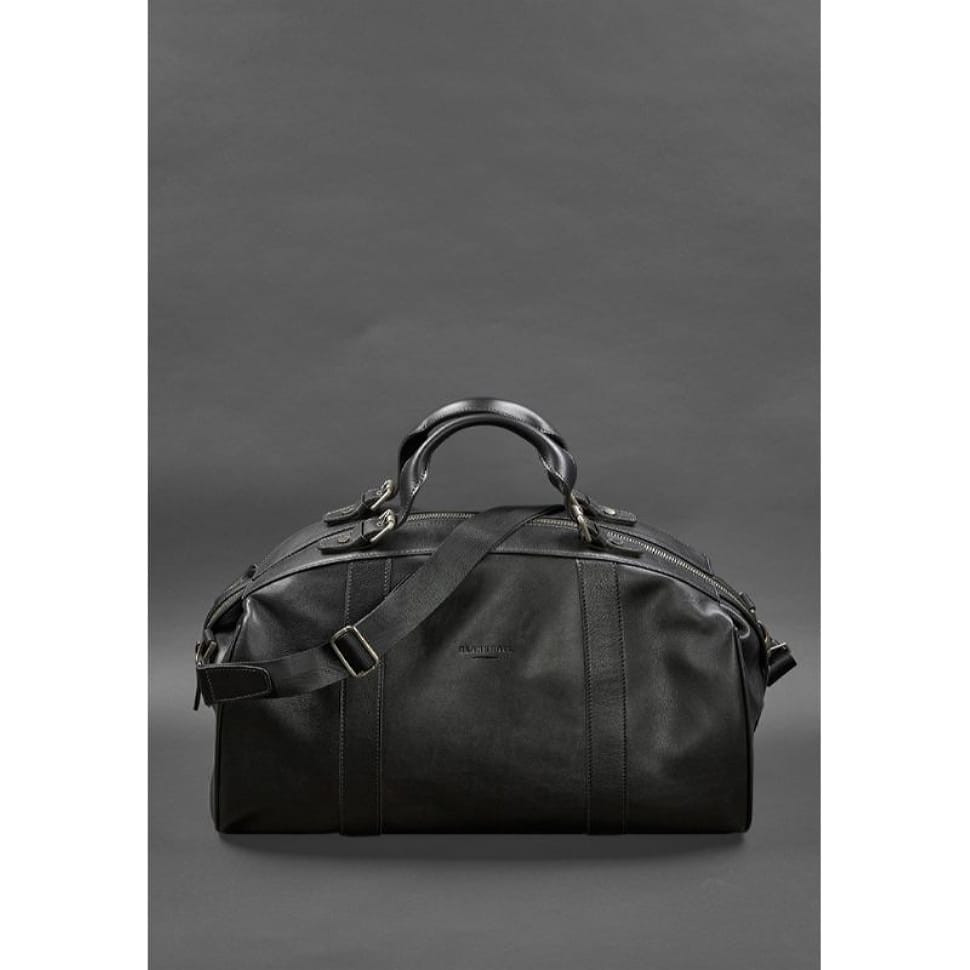 Шкіряна дорожня сумка Люкс Чорна