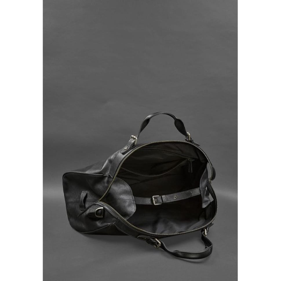Шкіряна дорожня сумка Люкс Чорна