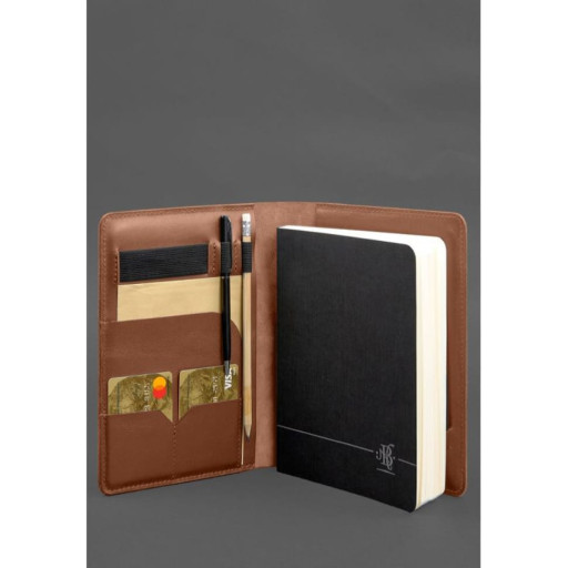 Шкіряний блокнот А5 (софт-бук) 9.4 світло-коричневий