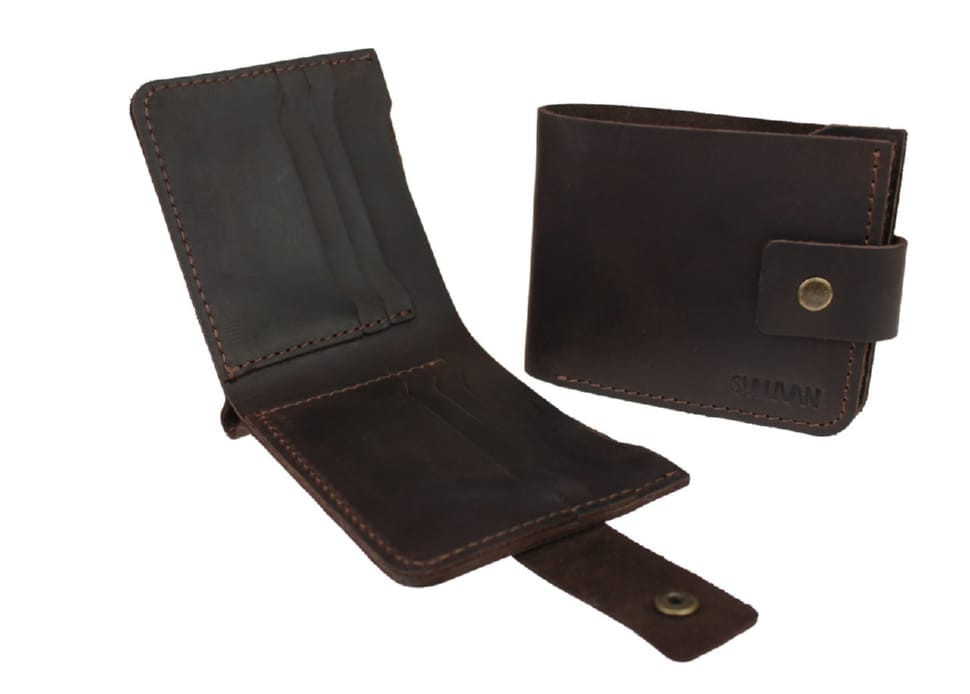 Mens small leather wallet SULLIVAN 962-12(8) brown