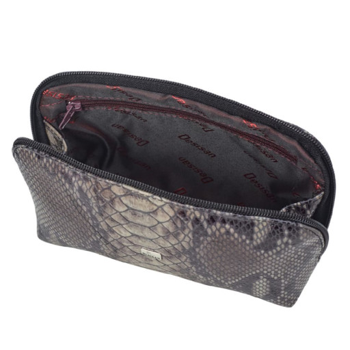 Косметичка шкіра Desisan 1-833 сіро-чорний пітон