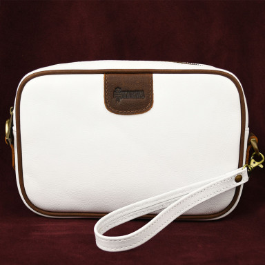 Leather handbag TARWA GS-7310-4lx white