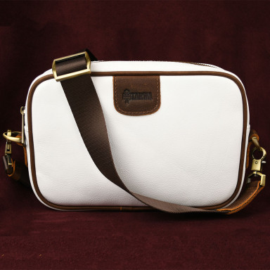 Leather handbag TARWA GS-7310-4lx white