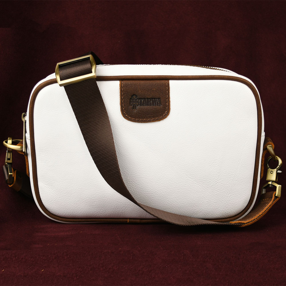 Leather handbag TARWA GS-7310-4lx white