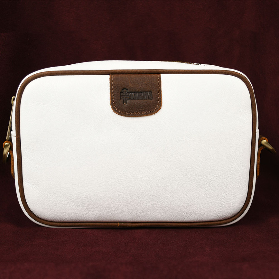 Leather handbag TARWA GS-7310-4lx white