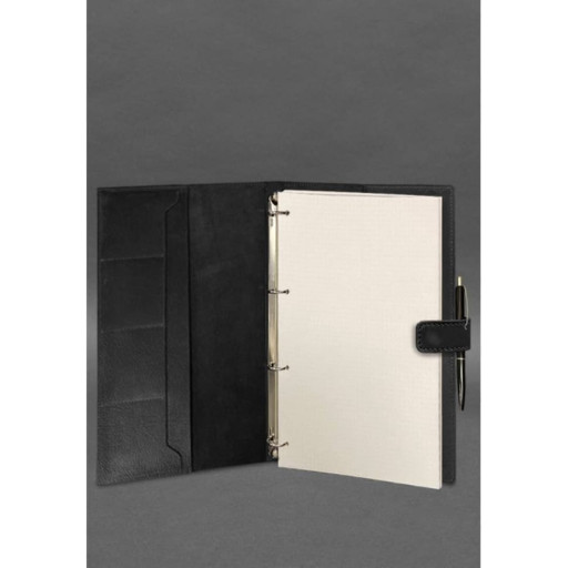 Шкіряний блокнот А4 (софт-бук) 9.2 чорний краст