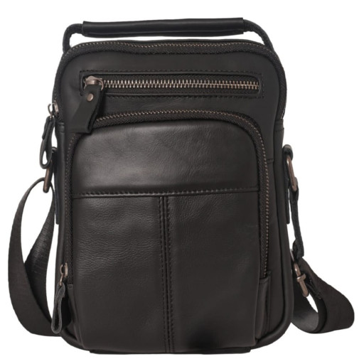 Чоловіча шкіряна сумка через плече BUFFALO BAGS M6105A чорна