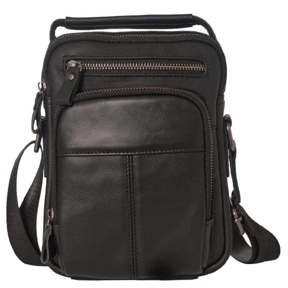 Чоловіча шкіряна сумка через плече BUFFALO BAGS M6105A чорна
