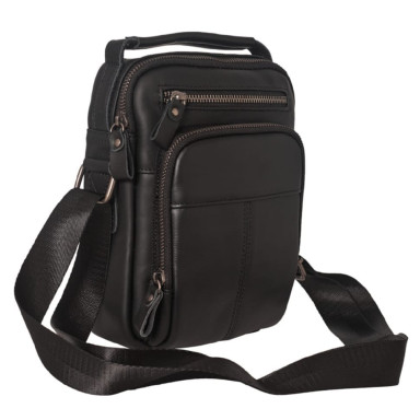 Чоловіча шкіряна сумка через плече BUFFALO BAGS M6105A чорна