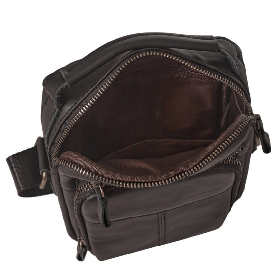 Чоловіча шкіряна сумка через плече BUFFALO BAGS M6105A чорна