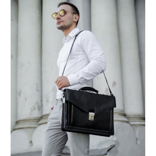 Класичний шкіряний портфель - The Magus - чорний 5193901 Time Resistance