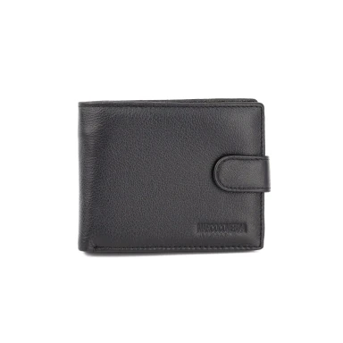 Чёрный кожаный портмоне на застёжке Marco Coverna M103 Black