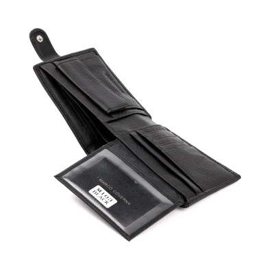 Чёрный кожаный портмоне на застёжке Marco Coverna M103 Black