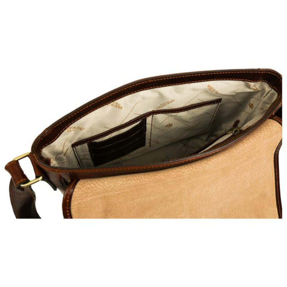 Шкіряна сумка месенджер Time Resistance 1173301 The Stranger коричневий