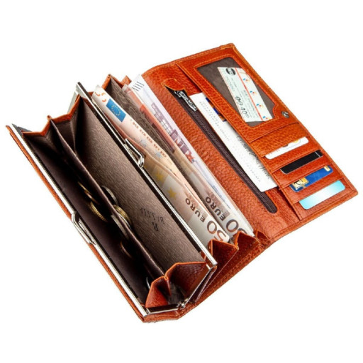 Гаманець горизонтальний жіночий шкіряний BALIYA 18971 Помаранчевий