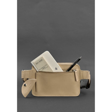 Dropbag Mini Women's Leather Belt Bag Light Beige