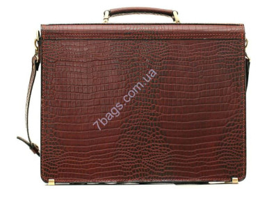 Manufatto men's briefcase with reptile skin embossing