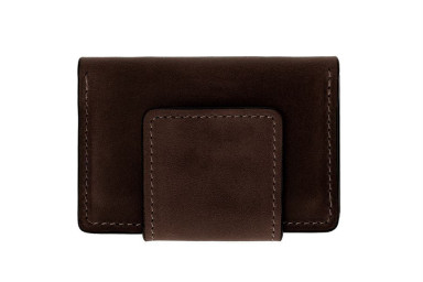 Magnetic business card holder, matte leather, GP chocolate 302120
