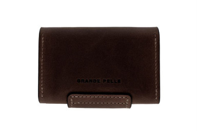 Magnetic business card holder, matte leather, GP chocolate 302120