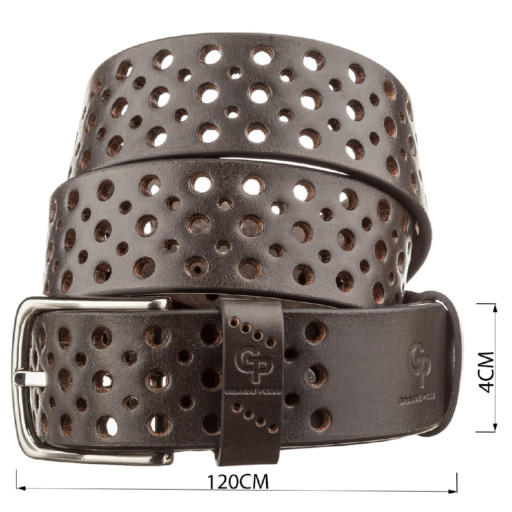 Текстильний чоловічий ремінь класика Vintage 20527 Оливковий