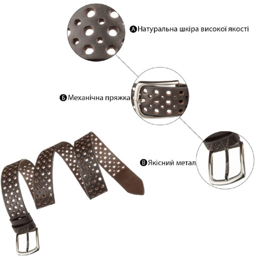 Текстильний чоловічий ремінь класика Vintage 20527 Оливковий