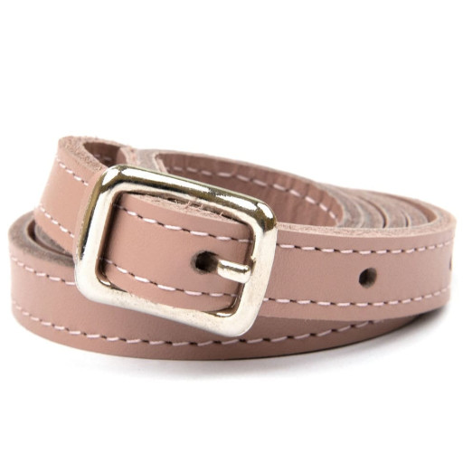 Шкіряний тонкий жіночий ремінь GRANDE PELLE 11372 Рожевий