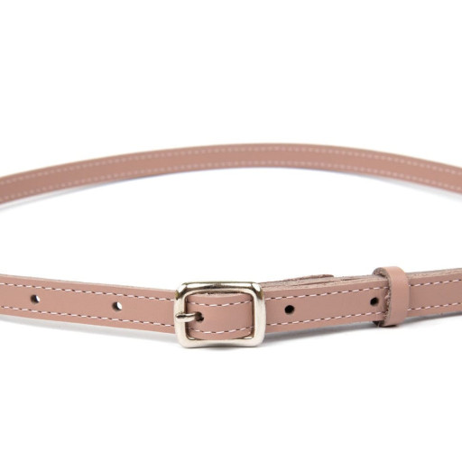 Шкіряний тонкий жіночий ремінь GRANDE PELLE 11372 Рожевий