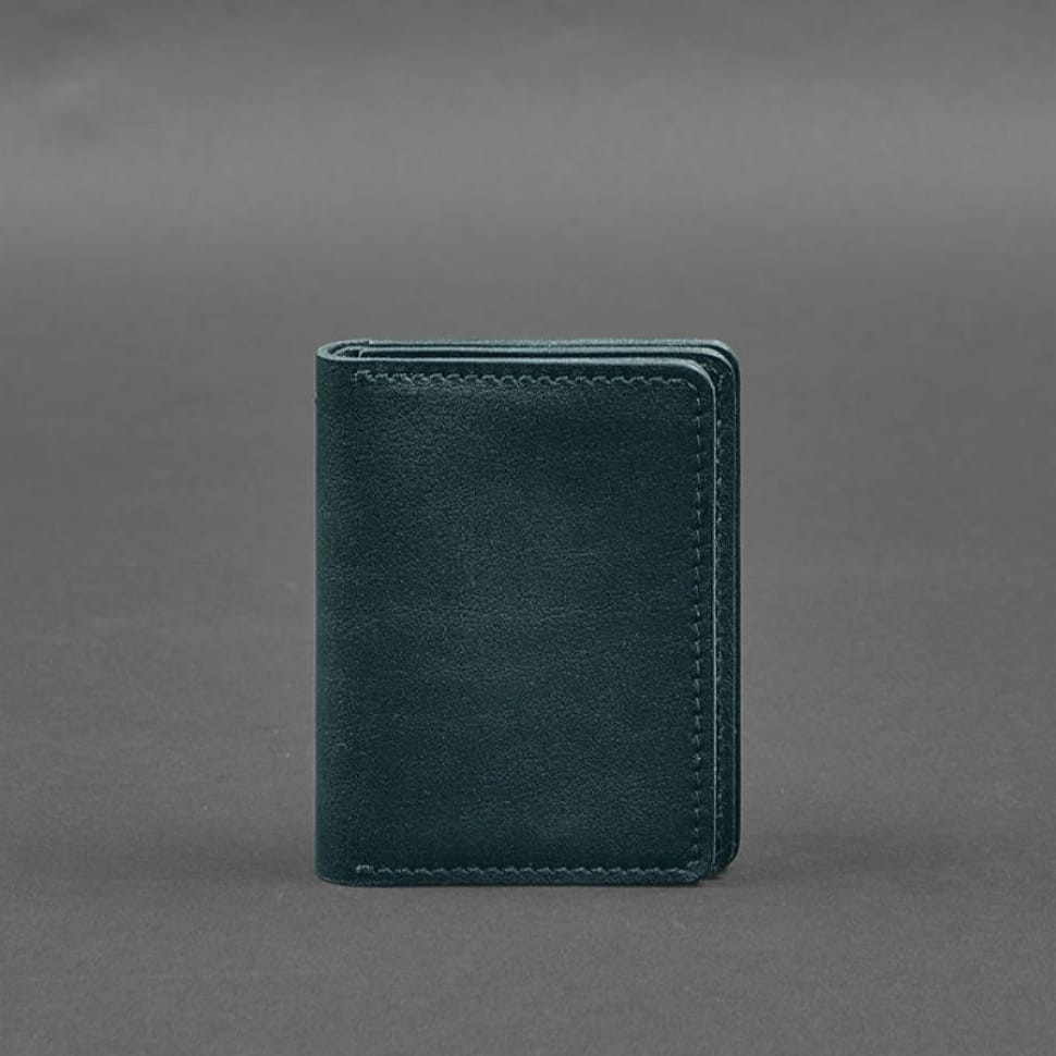 Leather cover for driver's license, ID and plastic cards 2.0 green