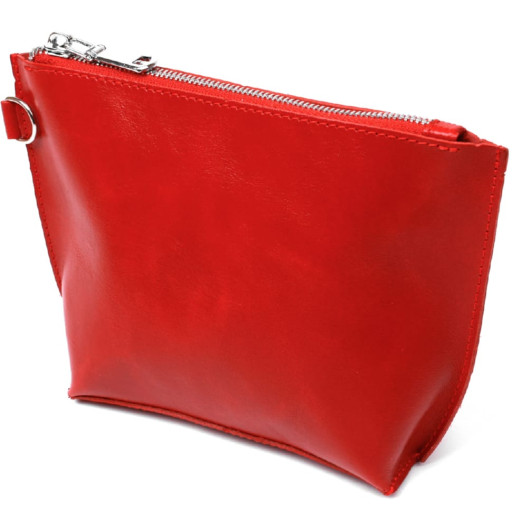 Жіноча глянсова косметичка з натуральної шкіри Shvigel 16410 Червоний