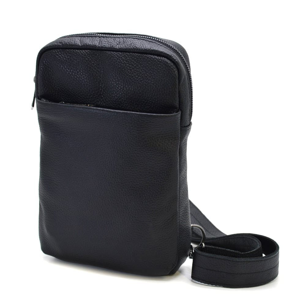 Mens leather sling, leather jacket, backpack on one shoulder FA-0205-3md TARWA floatar
