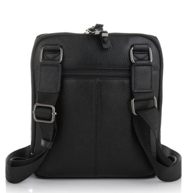 Men's leather shoulder bag DER FLINGER DF2020795-1 black