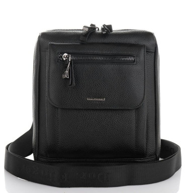 Men's leather shoulder bag DER FLINGER DF2020795-1 black