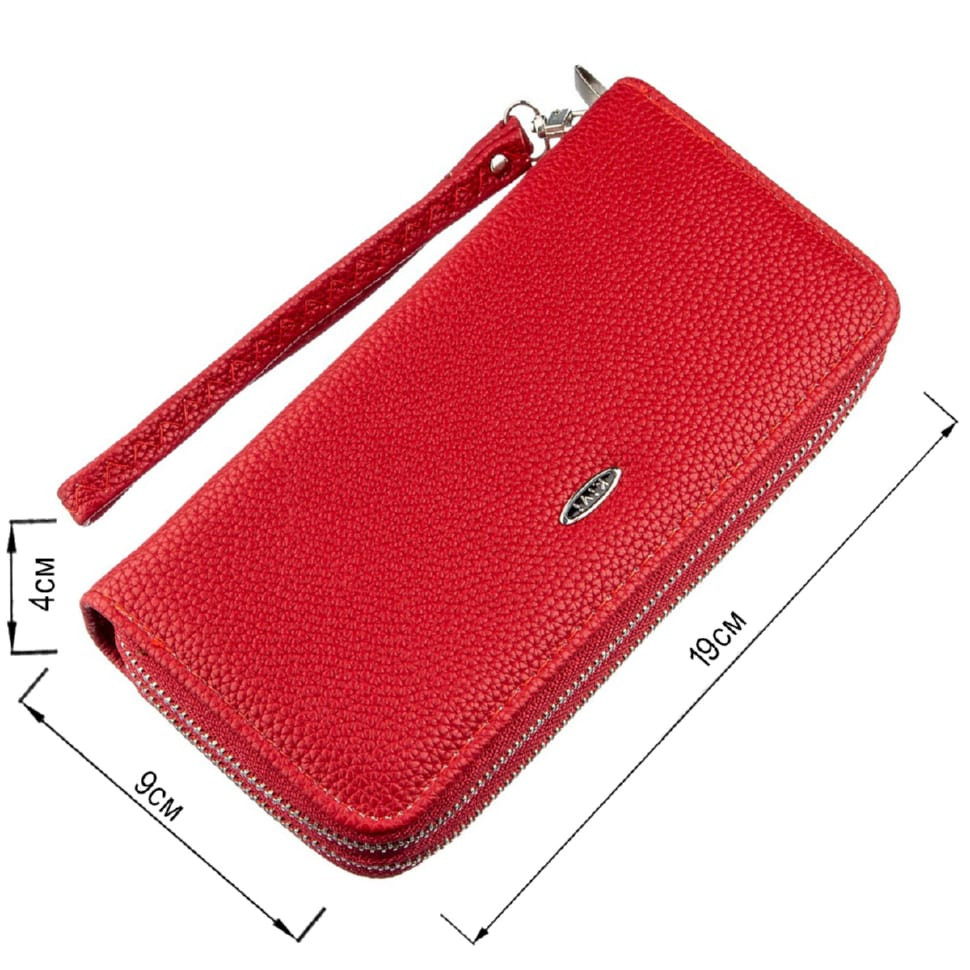 Кошелек женский из зернистой экокожи KIVI 19042 Красный