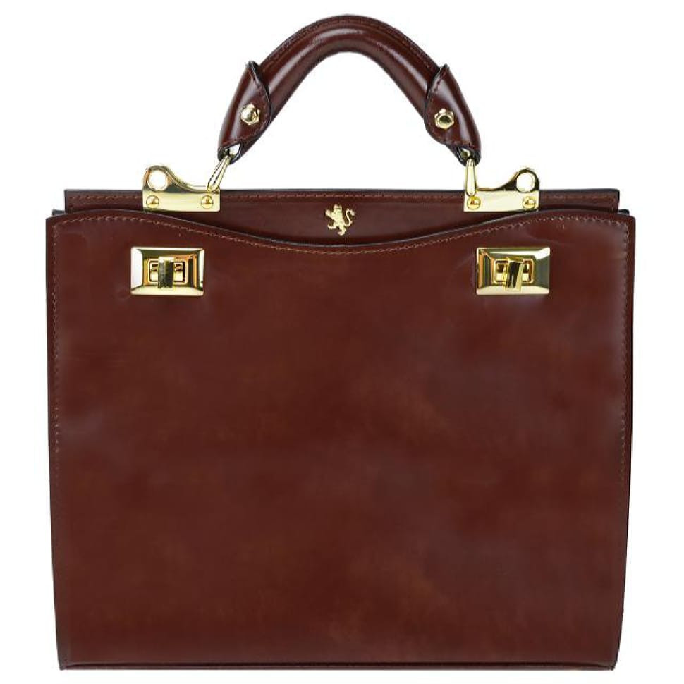 Pratesi RCF150/32 - Anna Maria Luisa de' Medici Medium Lady Bag in cow leather Radica Coffee