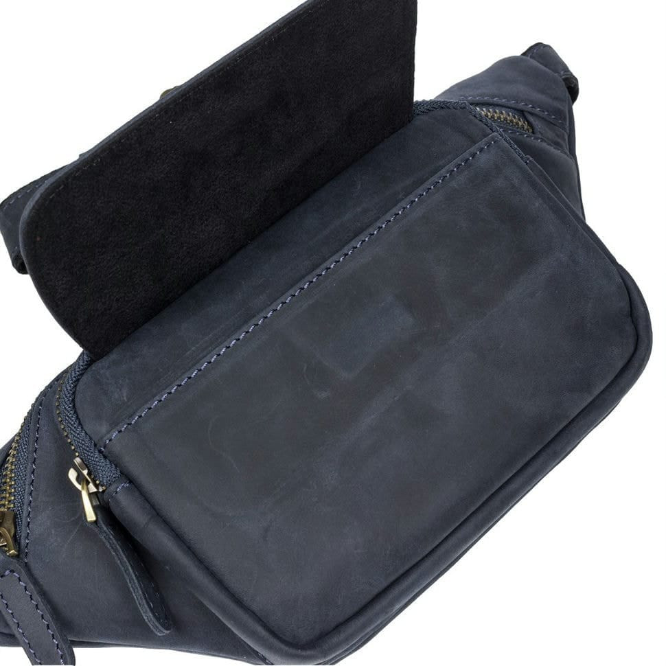 Поясна сумка шкіряна Tony Bellucci 5186-03 синій нубук