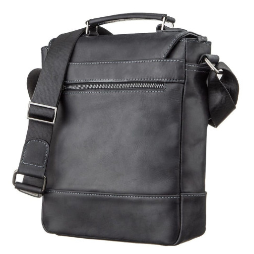 Сумка чоловіча SHVIGEL 11137 з вінтажній шкіри Чорна