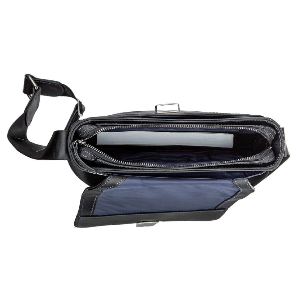 Сумка чоловіча SHVIGEL 11137 з вінтажній шкіри Чорна