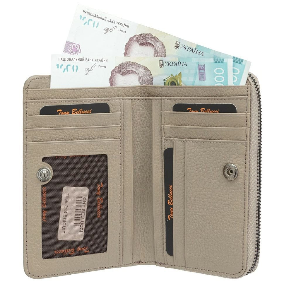 Гаманець жіночий шкіряний Tony Bellucci T855-218 бежевий флотар