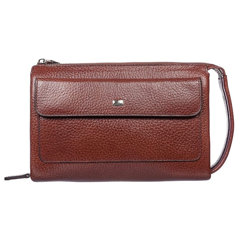 Барсетка кистьова шкіряна DESISAN 335-015 рудий флотар