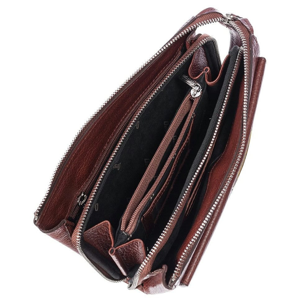 Барсетка кистьова шкіряна DESISAN 335-015 рудий флотар