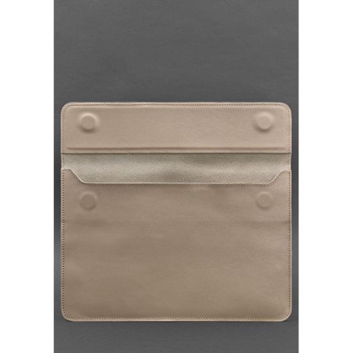 Кожаный чехол-конверт на магнитах для MacBook Pro 16" Светло-бежевый