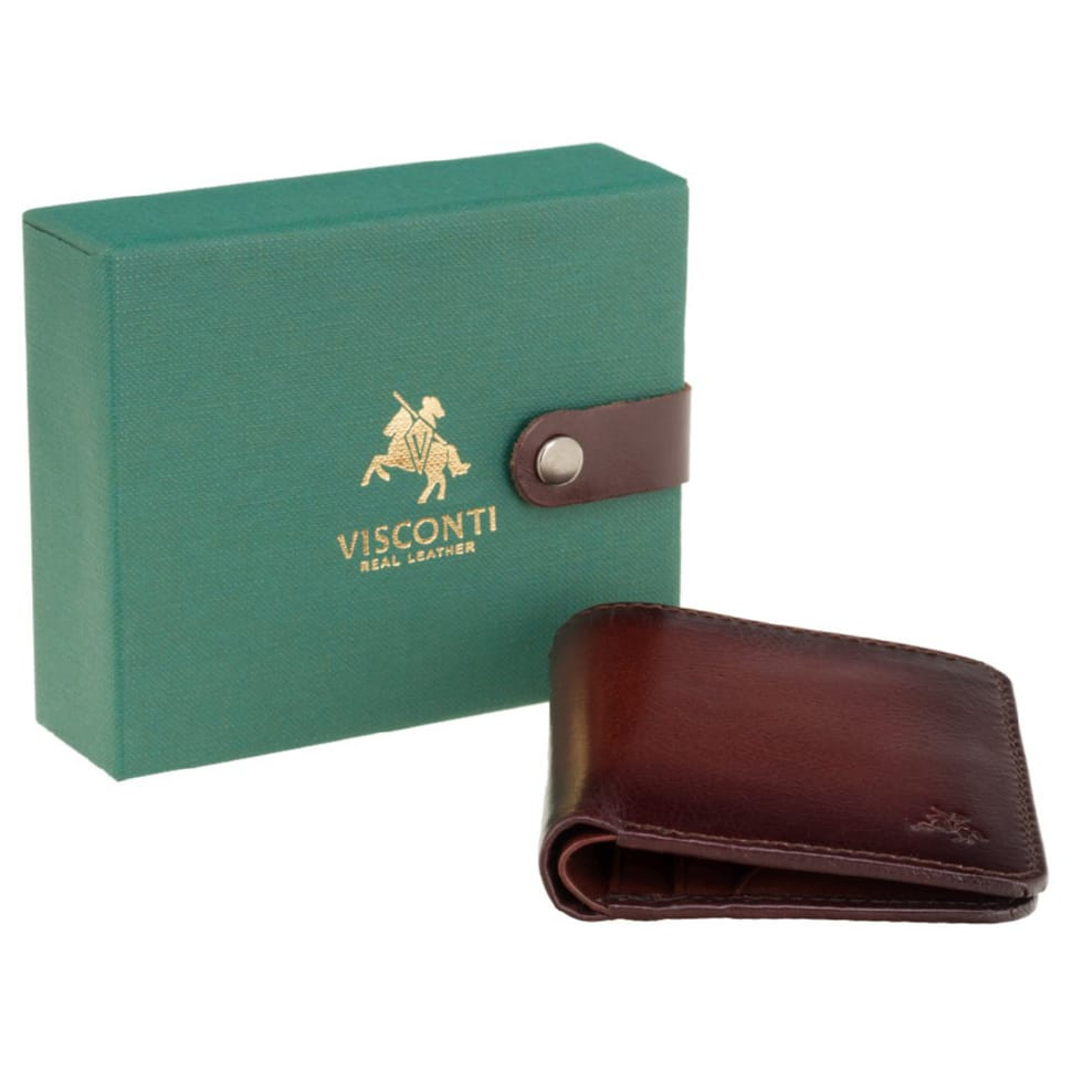 Wallet for men Visconti AT56 David with RFID (Burnish Tan)