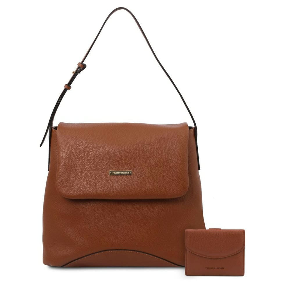 Жіночий набір Capri - м'яка сумка та гаманець Tuscany Leather TL142150