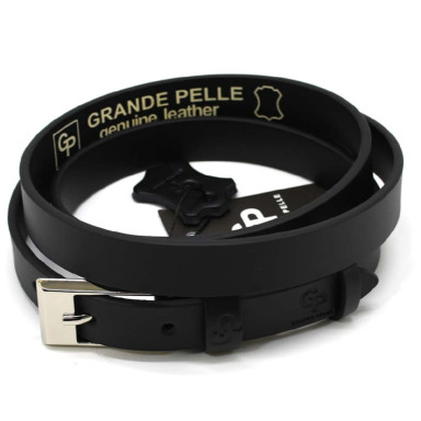 Ремень женский тонкий Grande Pelle 210300300 в черном цвете