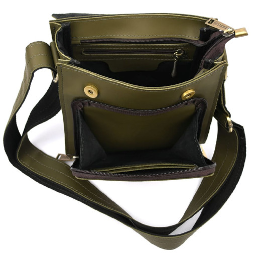 Чоловічі шкіряні сумки через плече ZE-30272-3md TARWA зелений кайзер