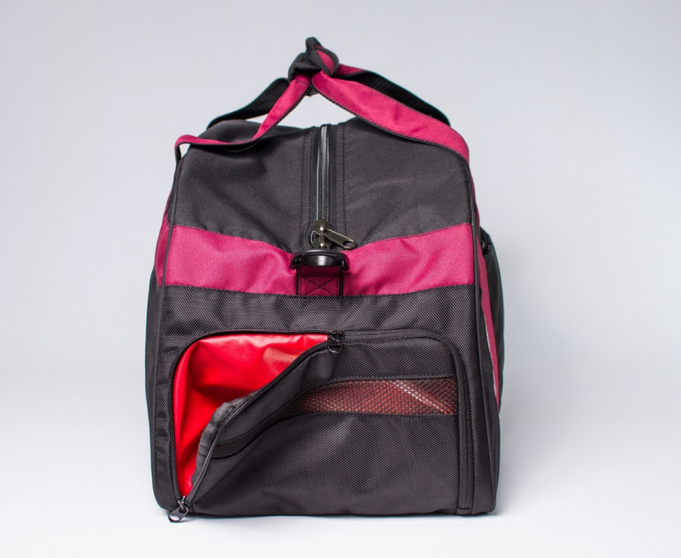 Спортивна сумка з кишенею для взуття 42L Cross Porter чорна з бордовим від MAD